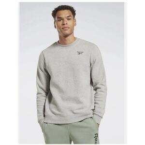 Reebok Men's Identity Vector Regular-Fit Logo-Print Fleece Sweatshirt, Grey, M